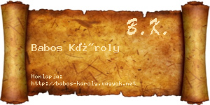 Babos Károly névjegykártya