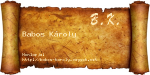 Babos Károly névjegykártya